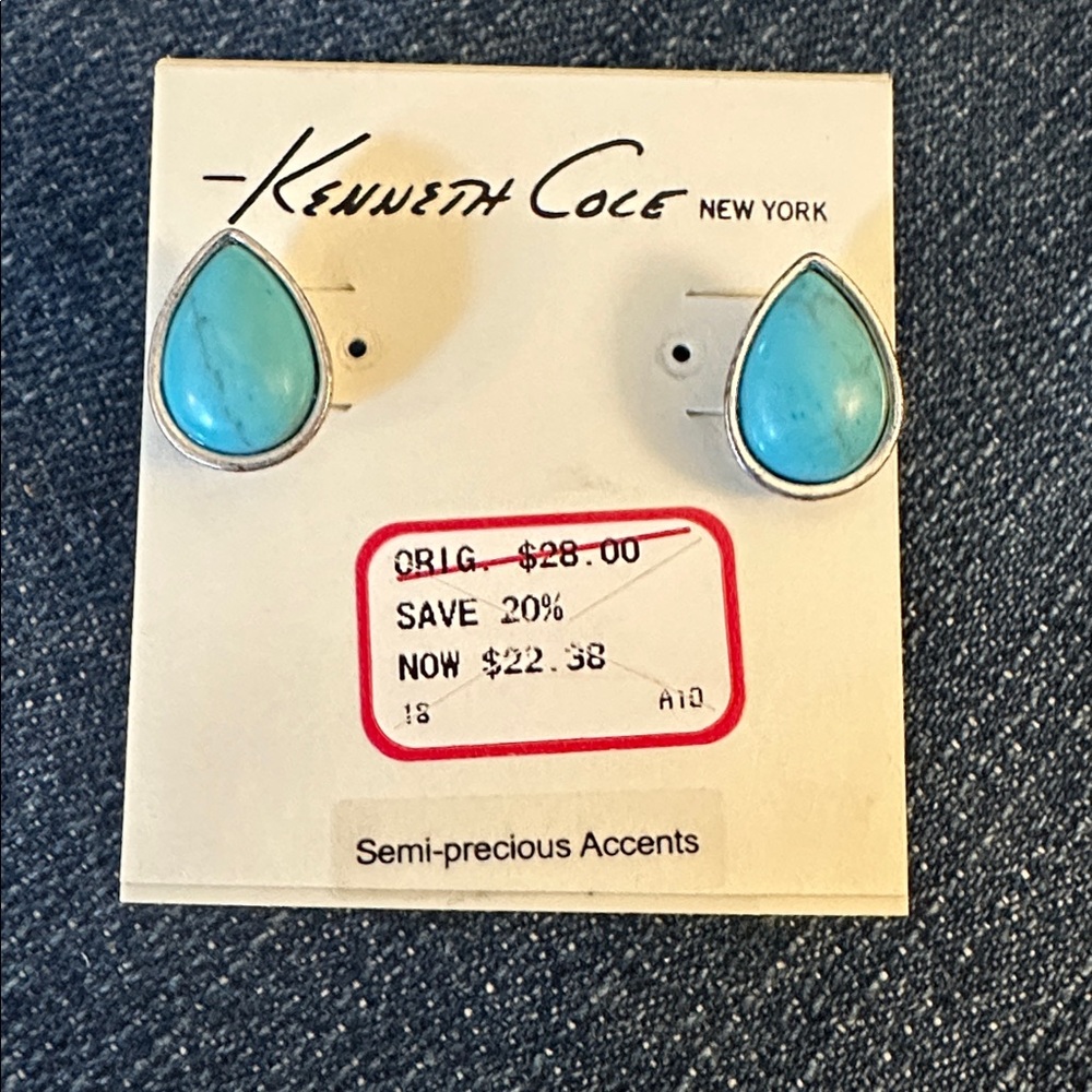 Kenneth Cole New York Blue Teardrop Earrings